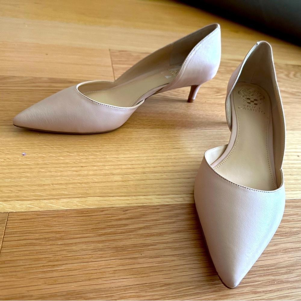 Vince Camuto nude color kitten heels. 9.5